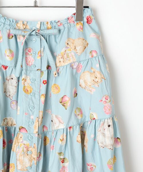 PINK HOUSE / ピンクハウス ロング・マキシ丈スカート | 幸見うさぎプリントスカート | 詳細5