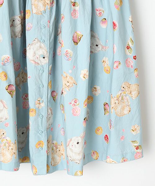 PINK HOUSE / ピンクハウス ロング・マキシ丈スカート | 幸見うさぎプリントスカート | 詳細6