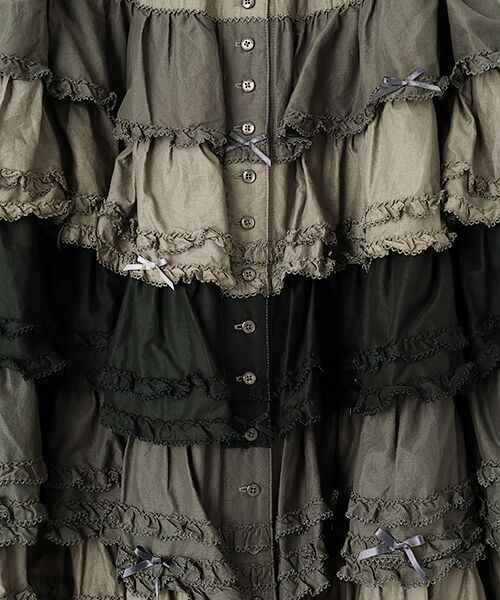 PINK HOUSE / ピンクハウス ロング・マキシ丈スカート | 配色フリルスカート | 詳細1