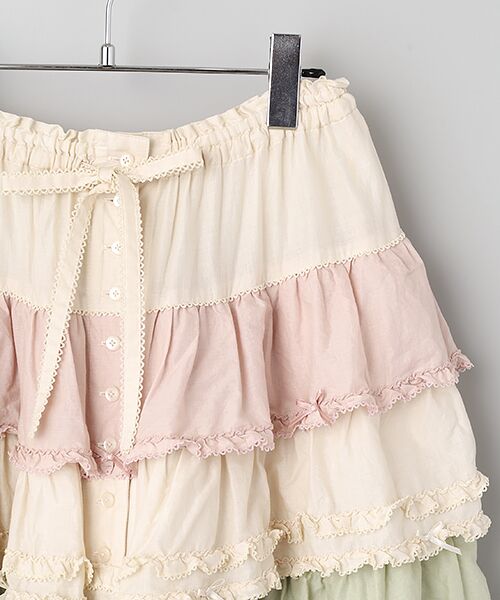 PINK HOUSE / ピンクハウス ロング・マキシ丈スカート | 配色フリルスカート | 詳細3