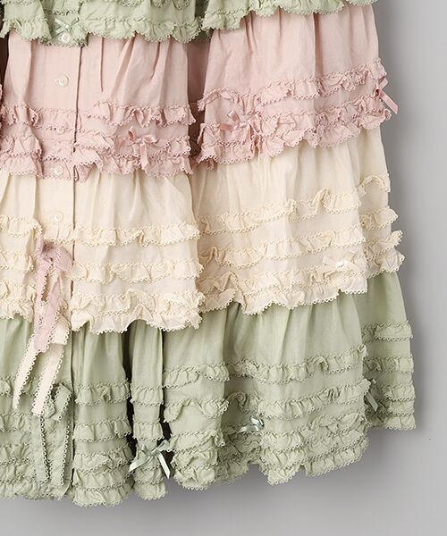 PINK HOUSE / ピンクハウス ロング・マキシ丈スカート | 配色フリルスカート | 詳細4