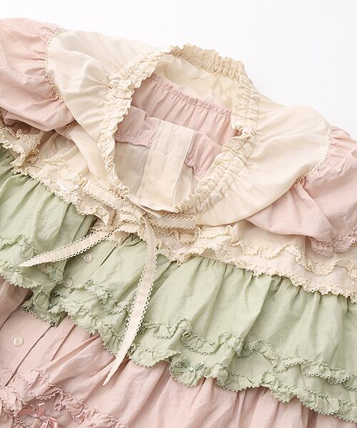 PINK HOUSE / ピンクハウス ロング・マキシ丈スカート | 配色フリルスカート | 詳細5