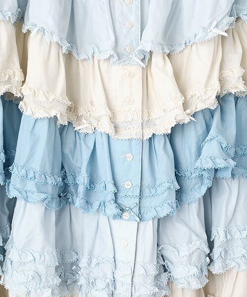 PINK HOUSE / ピンクハウス ロング・マキシ丈スカート | 配色フリルスカート | 詳細8