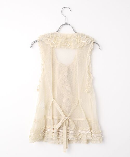 PINK HOUSE / ピンクハウス ベスト | ドットチュールベスト | 詳細3