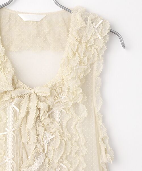 PINK HOUSE / ピンクハウス ベスト | ドットチュールベスト | 詳細4