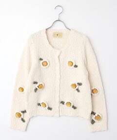 PINK HOUSE / ピンクハウス カーディガン・ボレロ | マーガレットモチーフ使いニットカーディガン