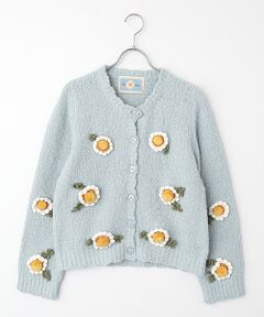 PINK HOUSE / ピンクハウス カーディガン・ボレロ | マーガレットモチーフ使いニットカーディガン