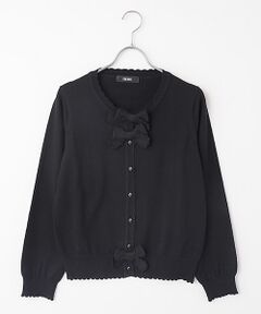 PINK HOUSE / ピンクハウス カーディガン・ボレロ | リボンモチーフ使いニットカーディガン