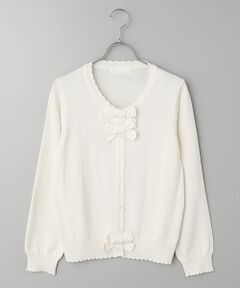 PINK HOUSE / ピンクハウス カーディガン・ボレロ | リボンモチーフ使いニットカーディガン