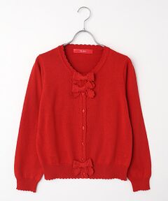 PINK HOUSE / ピンクハウス カーディガン・ボレロ | リボンモチーフ使いニットカーディガン