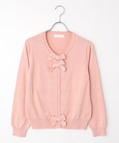 PINK HOUSE / ピンクハウス カーディガン・ボレロ | リボンモチーフ使いニットカーディガン