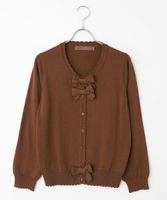 PINK HOUSE / ピンクハウス カーディガン・ボレロ | リボンモチーフ使いニットカーディガン