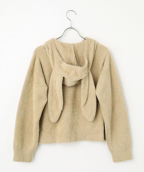 PINK HOUSE / ピンクハウス カーディガン・ボレロ | うさぎの耳フード付きフェザーヤーンニットパーカー | 詳細5