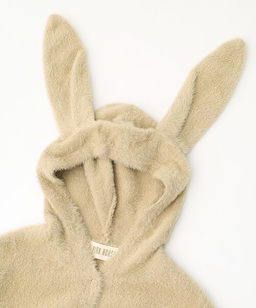 PINK HOUSE / ピンクハウス カーディガン・ボレロ | うさぎの耳フード付きフェザーヤーンニットパーカー | 詳細9