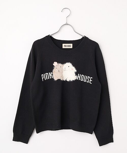 PINK HOUSE / ピンクハウス ニット・セーター | 幸見うさぎ柄ニット（クロ）