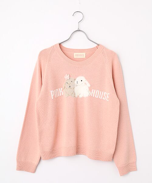 PINK HOUSE / ピンクハウス ニット・セーター | 幸見うさぎ柄ニット（ピンク）