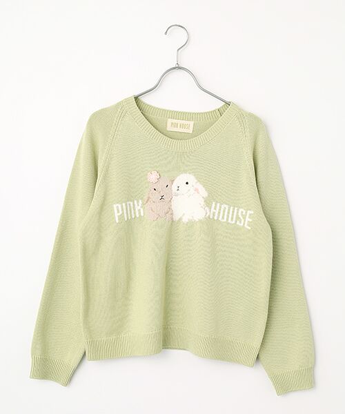 PINK HOUSE / ピンクハウス ニット・セーター | 幸見うさぎ柄ニット（ハッカ）
