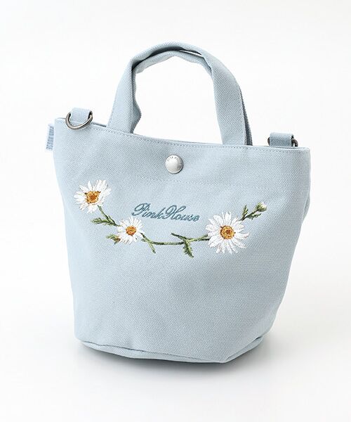 PINK HOUSE / ピンクハウス ショルダーバッグ | マーガレットブーケロゴ刺繍ミニトートポシェット | 詳細6