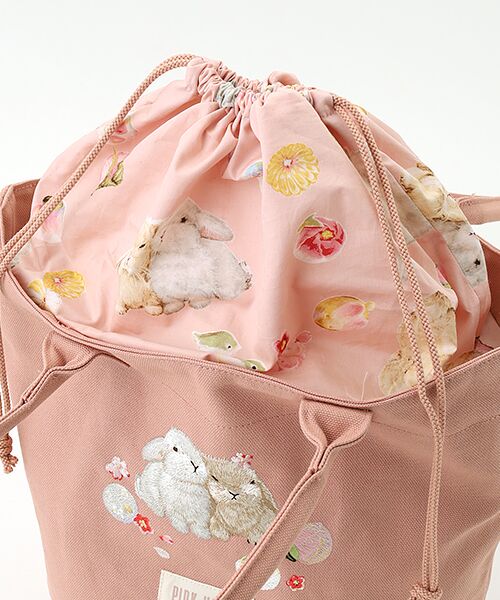 PINK HOUSE / ピンクハウス トートバッグ | 幸見うさぎ刺繍バッグ | 詳細7