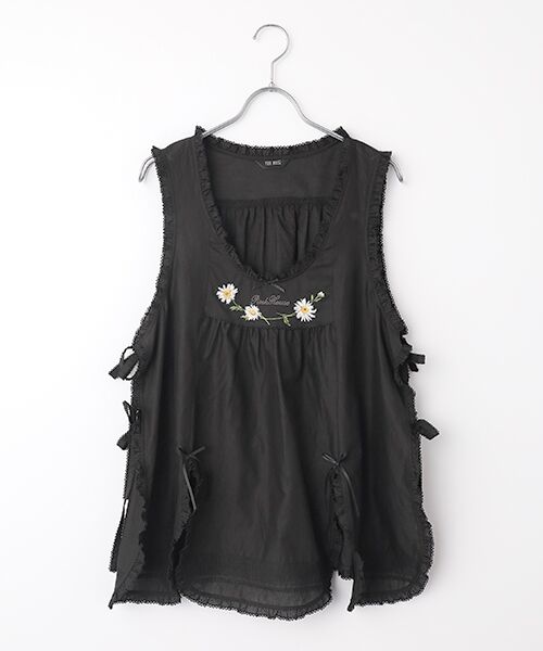 PINK HOUSE / ピンクハウス その他小物 | マーガレットロゴ刺繍ローンタブリエ（クロ）