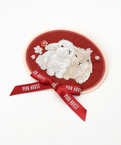 PINK HOUSE / ピンクハウス ブローチ・コサージュ | 幸見うさぎ刺繍ワッペン（アカ）