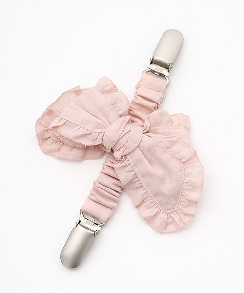 PINK HOUSE / ピンクハウス ブローチ・コサージュ | リボンモチーフ付きサスペンダークリップ（ピンク）