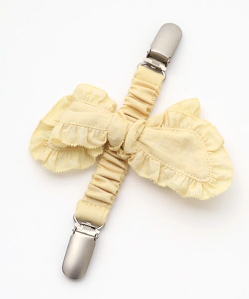PINK HOUSE / ピンクハウス ブローチ・コサージュ | リボンモチーフ付きサスペンダークリップ（クリームイエロー）