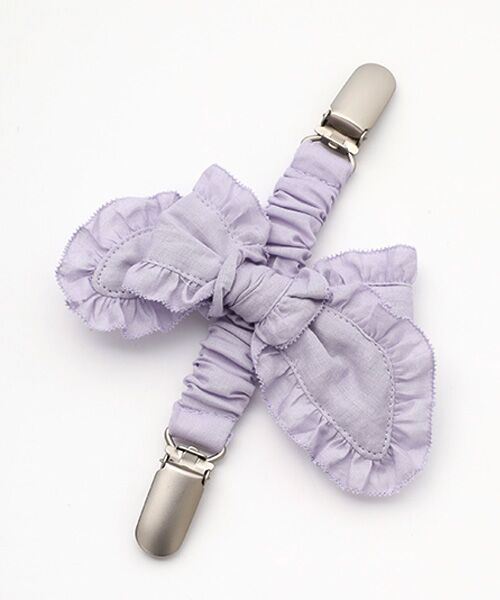 PINK HOUSE / ピンクハウス ブローチ・コサージュ | リボンモチーフ付きサスペンダークリップ（ラベンダー）