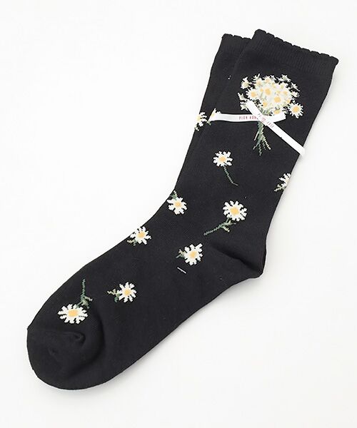 PINK HOUSE / ピンクハウス ソックス | マーガレットブーケ柄ソックス（クロ）