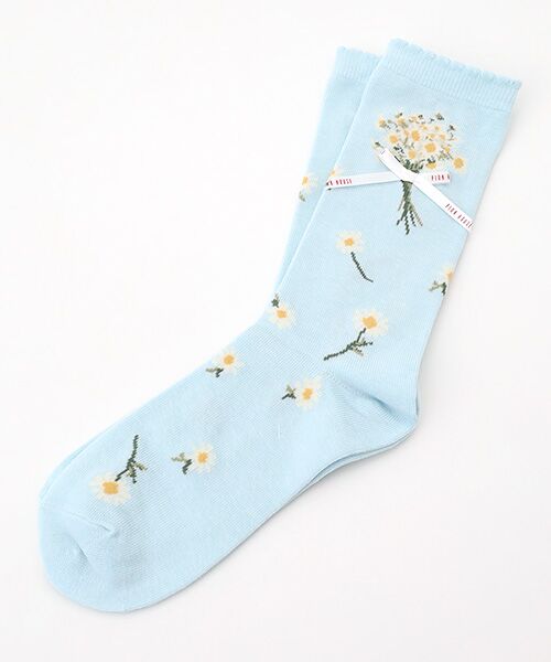 PINK HOUSE / ピンクハウス ソックス | マーガレットブーケ柄ソックス（サックス）