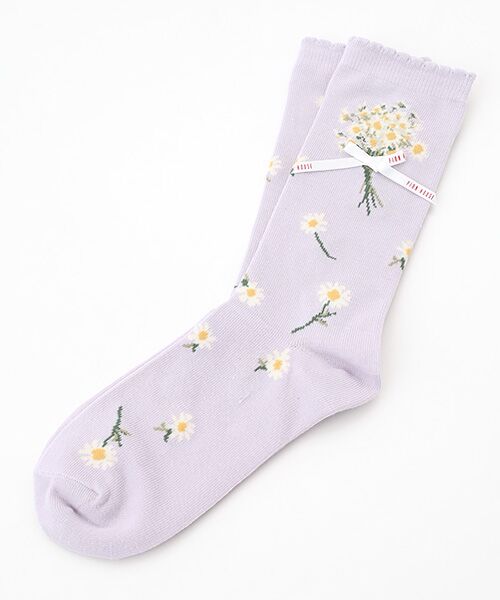 PINK HOUSE / ピンクハウス ソックス | マーガレットブーケ柄ソックス（ラベンダー）