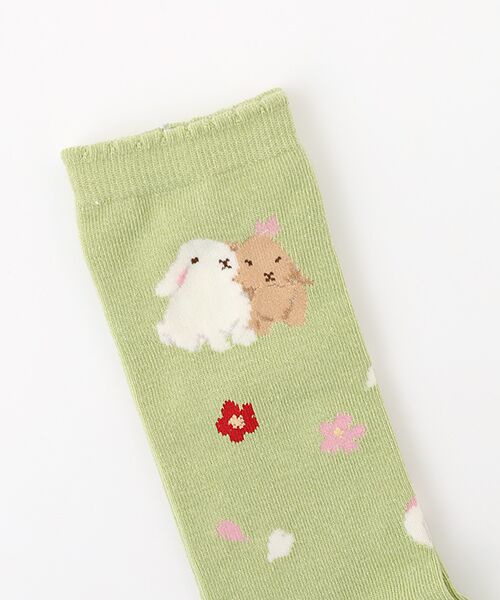 PINK HOUSE / ピンクハウス ソックス | 幸見うさぎ柄ソックス | 詳細1