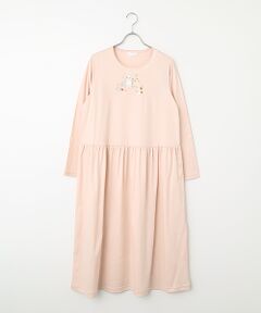 PINK HOUSE / ピンクハウス ロング・マキシ丈ワンピース | 幸見うさぎ刺繍スムースワンピース