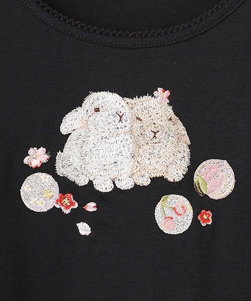 PINK HOUSE / ピンクハウス ロング・マキシ丈ワンピース | 幸見うさぎ刺繍スムースワンピース | 詳細1