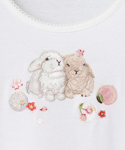 PINK HOUSE / ピンクハウス ロング・マキシ丈ワンピース | 幸見うさぎ刺繍スムースワンピース | 詳細2