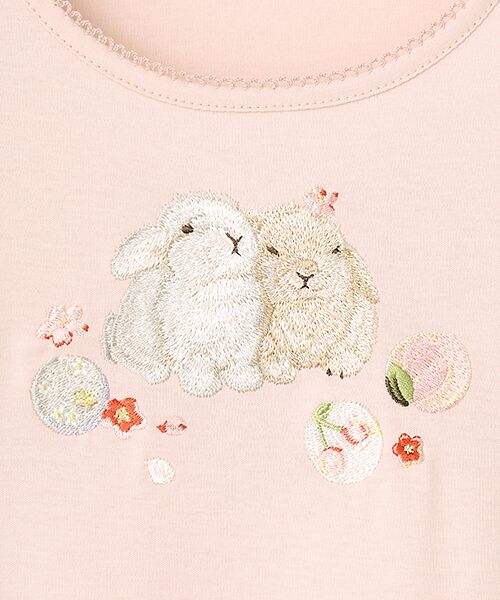 PINK HOUSE / ピンクハウス ロング・マキシ丈ワンピース | 幸見うさぎ刺繍スムースワンピース | 詳細4