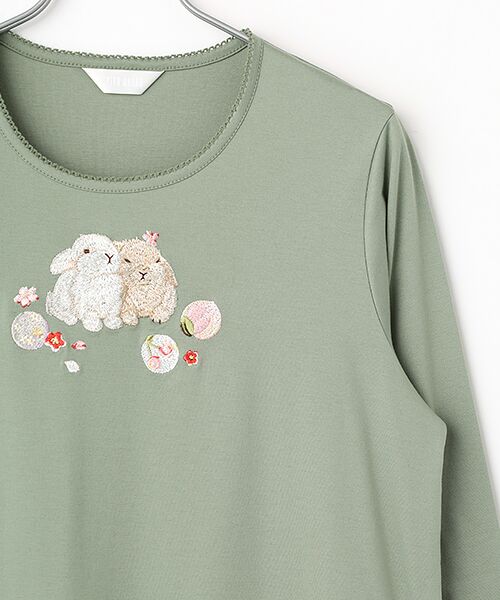 PINK HOUSE / ピンクハウス ロング・マキシ丈ワンピース | 幸見うさぎ刺繍スムースワンピース | 詳細7