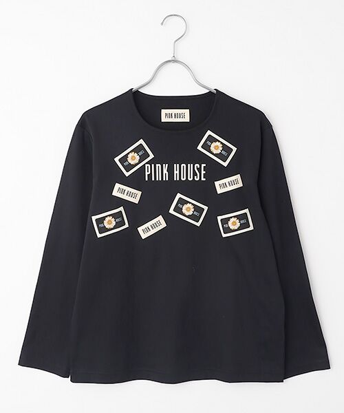 PINK HOUSE / ピンクハウス カットソー | マーガレットネーム使いカットソー（クロ）