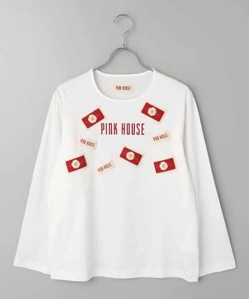 PINK HOUSE / ピンクハウス カットソー | マーガレットネーム使いカットソー（シロ）