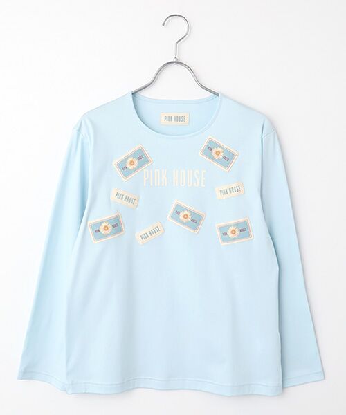 PINK HOUSE / ピンクハウス カットソー | マーガレットネーム使いカットソー（サックス）