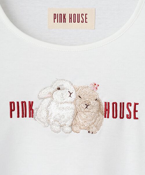 PINK HOUSE / ピンクハウス カットソー | 幸見うさぎ刺繍スムースカットソー | 詳細2