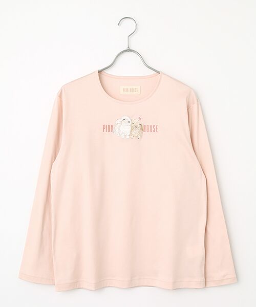 PINK HOUSE / ピンクハウス カットソー | 幸見うさぎ刺繍スムースカットソー（ピンク）
