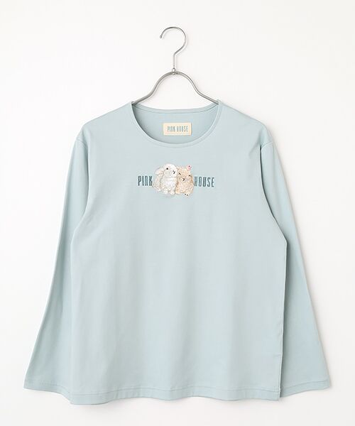 PINK HOUSE / ピンクハウス カットソー | 幸見うさぎ刺繍スムースカットソー（ソライロ）