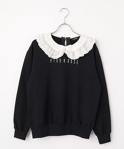 PINK HOUSE / ピンクハウス スウェット | ローン衿付きロゴトレーナー（クロ）