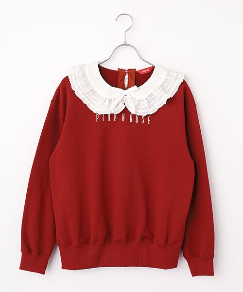 PINK HOUSE / ピンクハウス スウェット | ローン衿付きロゴトレーナー（アカ）