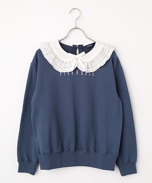 PINK HOUSE / ピンクハウス スウェット | ローン衿付きロゴトレーナー（ネイビー）