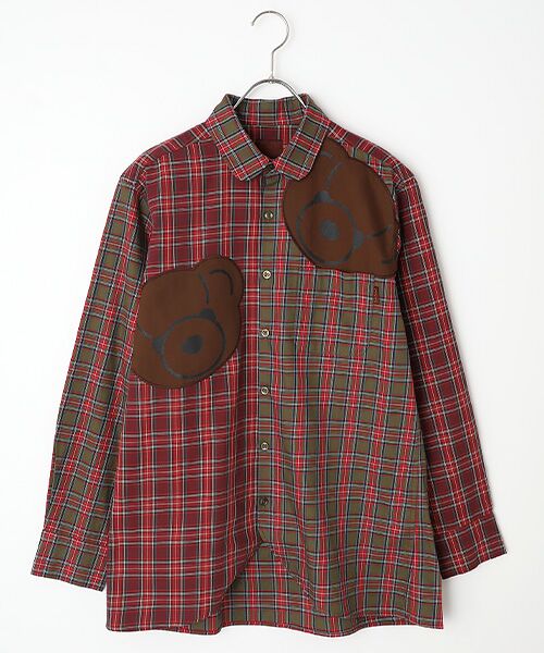 PINK HOUSE / ピンクハウス シャツ・ブラウス | くまアップリケ付きオリジナルタータンチェックシャツブラウス（アカ系）