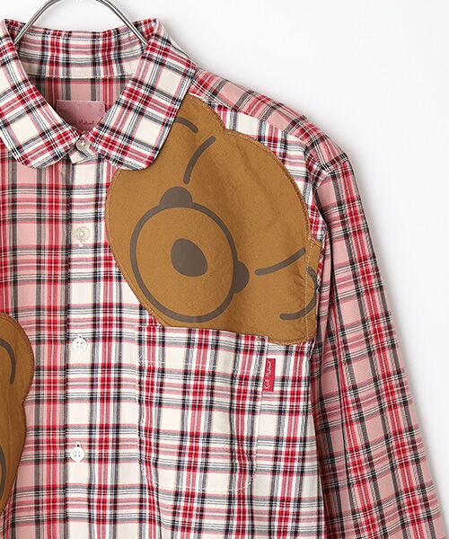 PINK HOUSE / ピンクハウス シャツ・ブラウス | くまアップリケ付きオリジナルタータンチェックシャツブラウス | 詳細4
