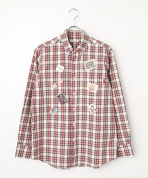 PINK HOUSE / ピンクハウス シャツ・ブラウス | ネームワッペンいっぱいオリジナルタータンチェックシャツブラウス（シロ）
