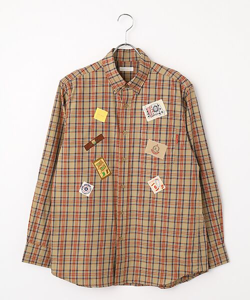 PINK HOUSE / ピンクハウス シャツ・ブラウス | ネームワッペンいっぱいオリジナルタータンチェックシャツブラウス（ベージュ）